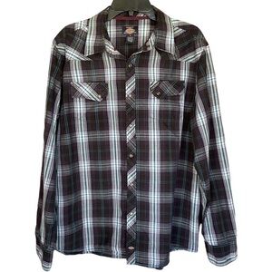 DICKIES SNAP FRONT WESTERN SHIRT XL